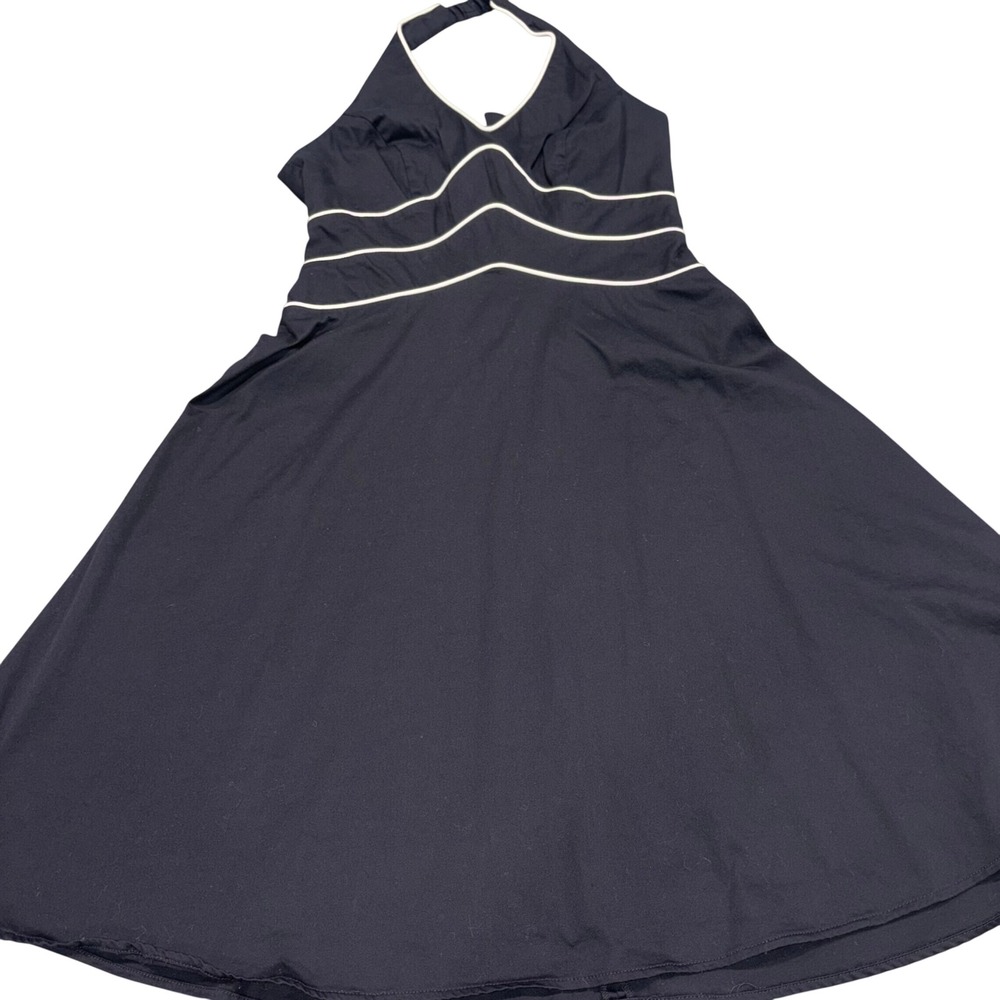Retro Old Hollywood AGB Dress Halter Fit and Flare Women 8 Black White